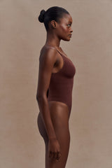Alyssa Backless Shapewear Bodysuit - Espresso