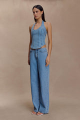 Caitlin Mid Rise Denim Jeans - Classic Blue