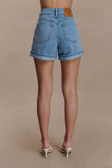 Carlene Cuffed Denim Shorts - Classic Blue