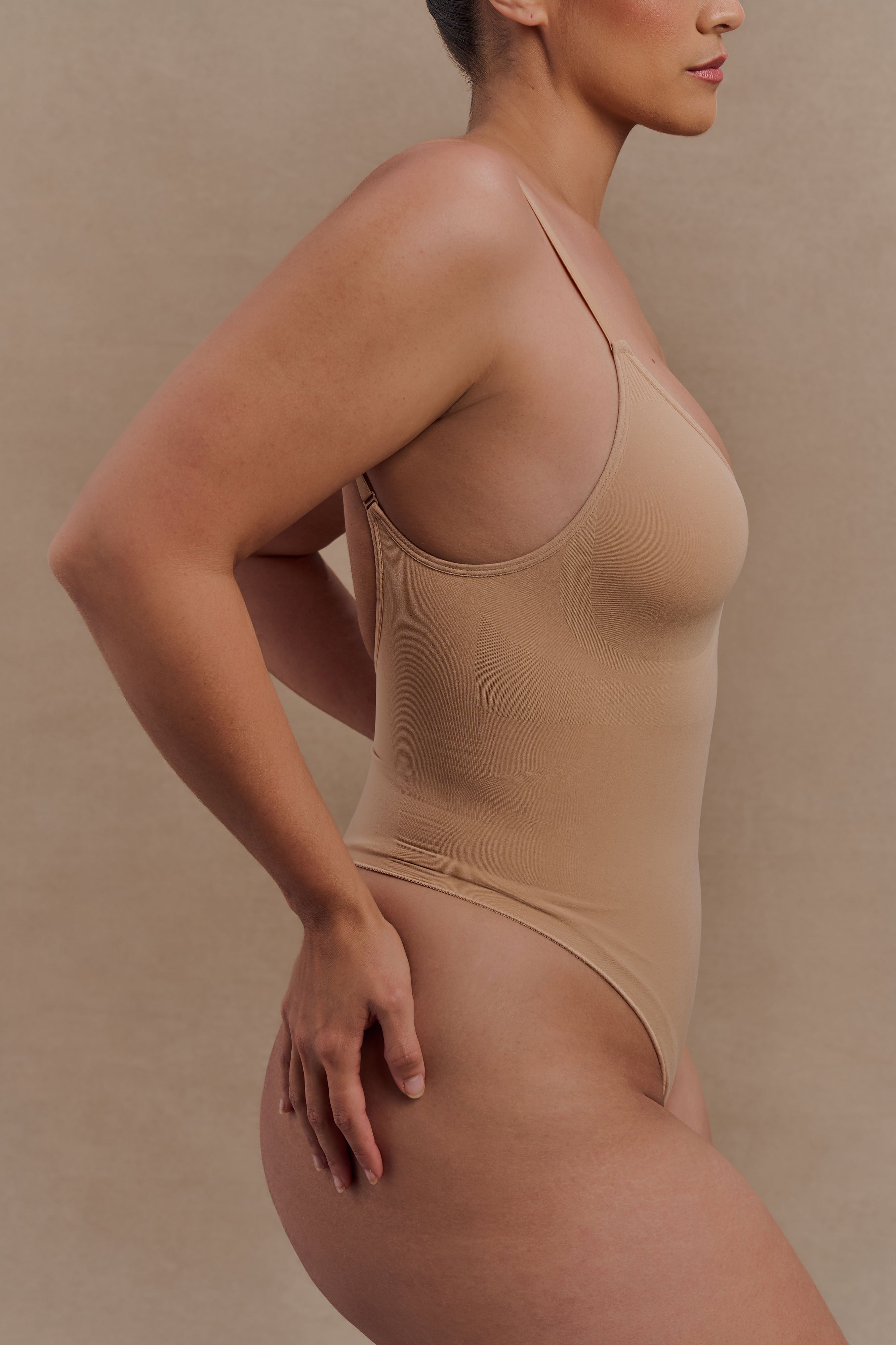 Alyssa Backless Shapewear Bodysuit - Beige