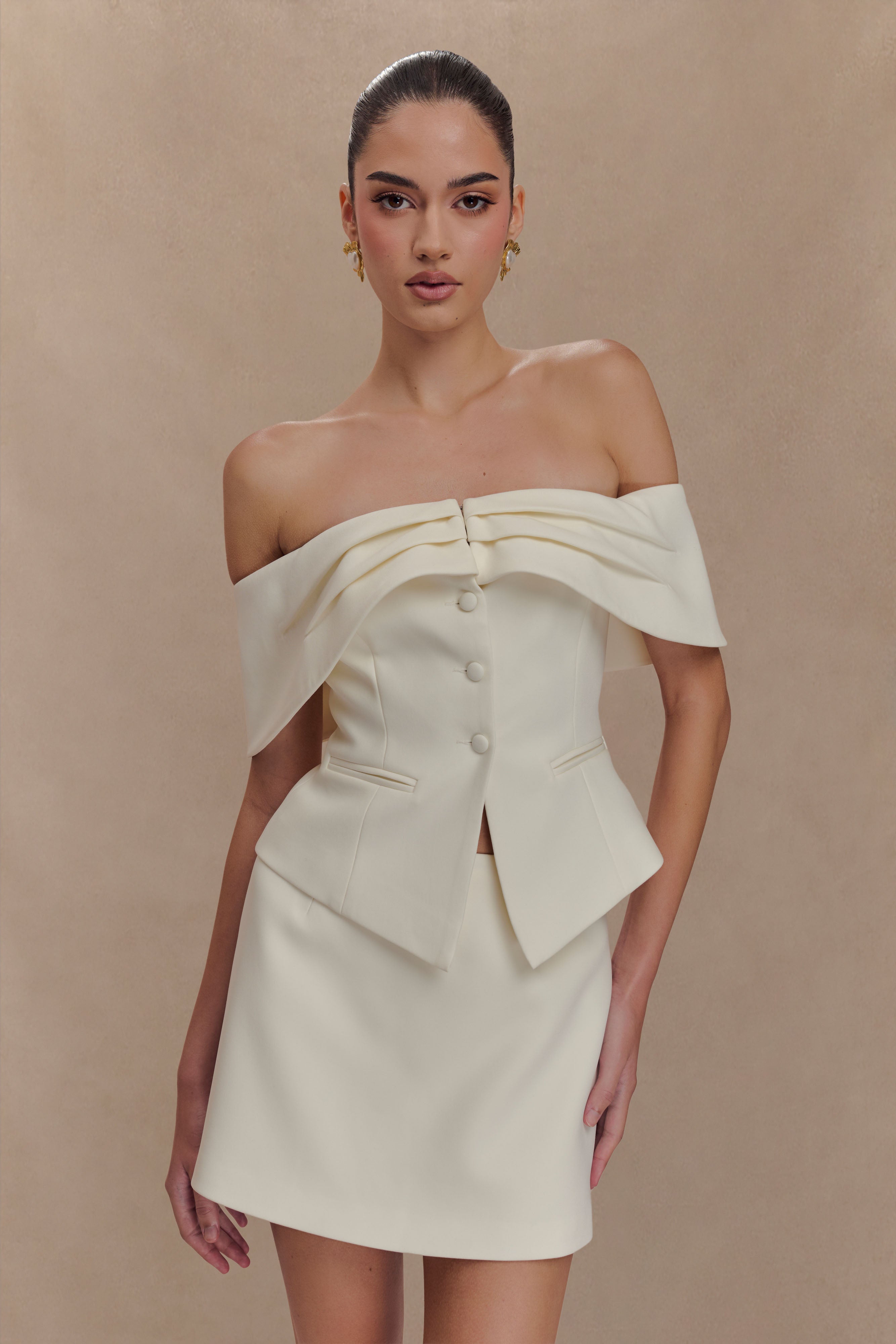 Alix Suiting Mini Skort - Ivory