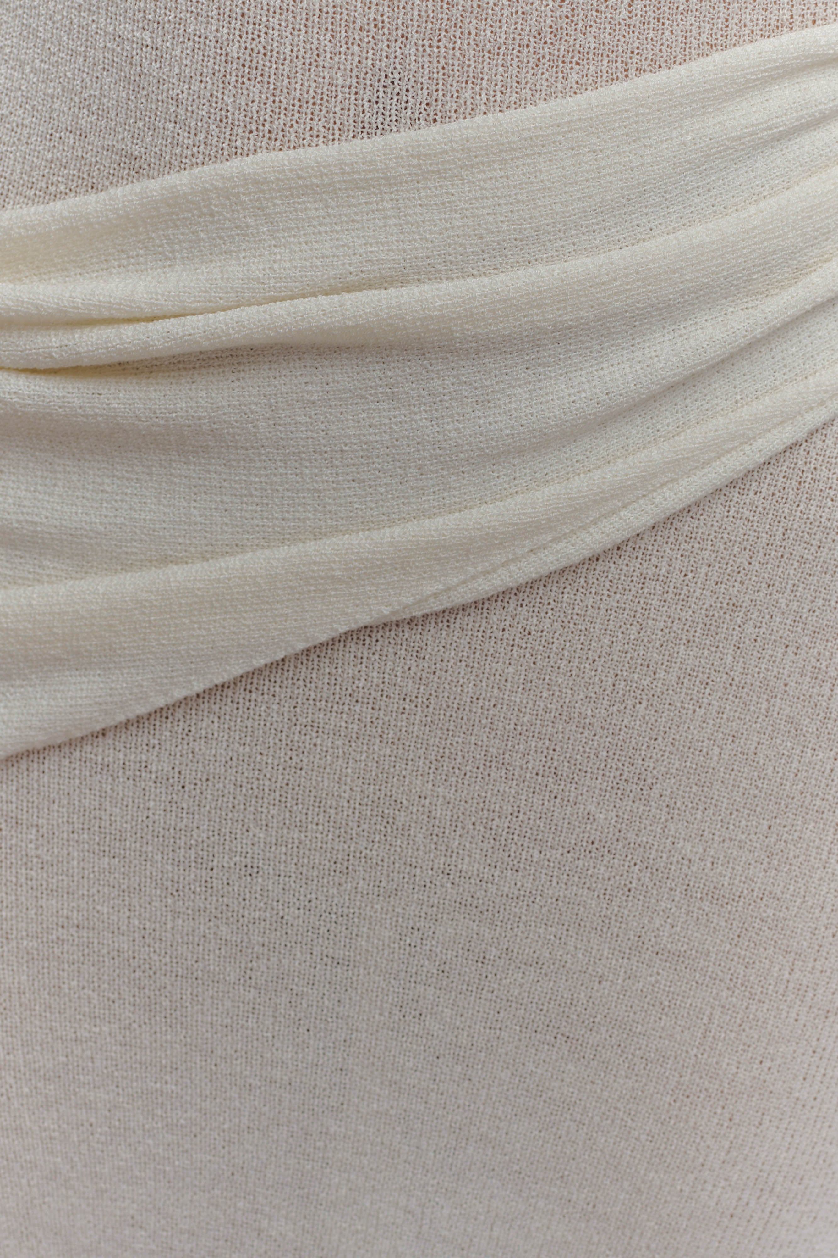 Alexius One Shoulder Knit Maxi Dress - Ivory