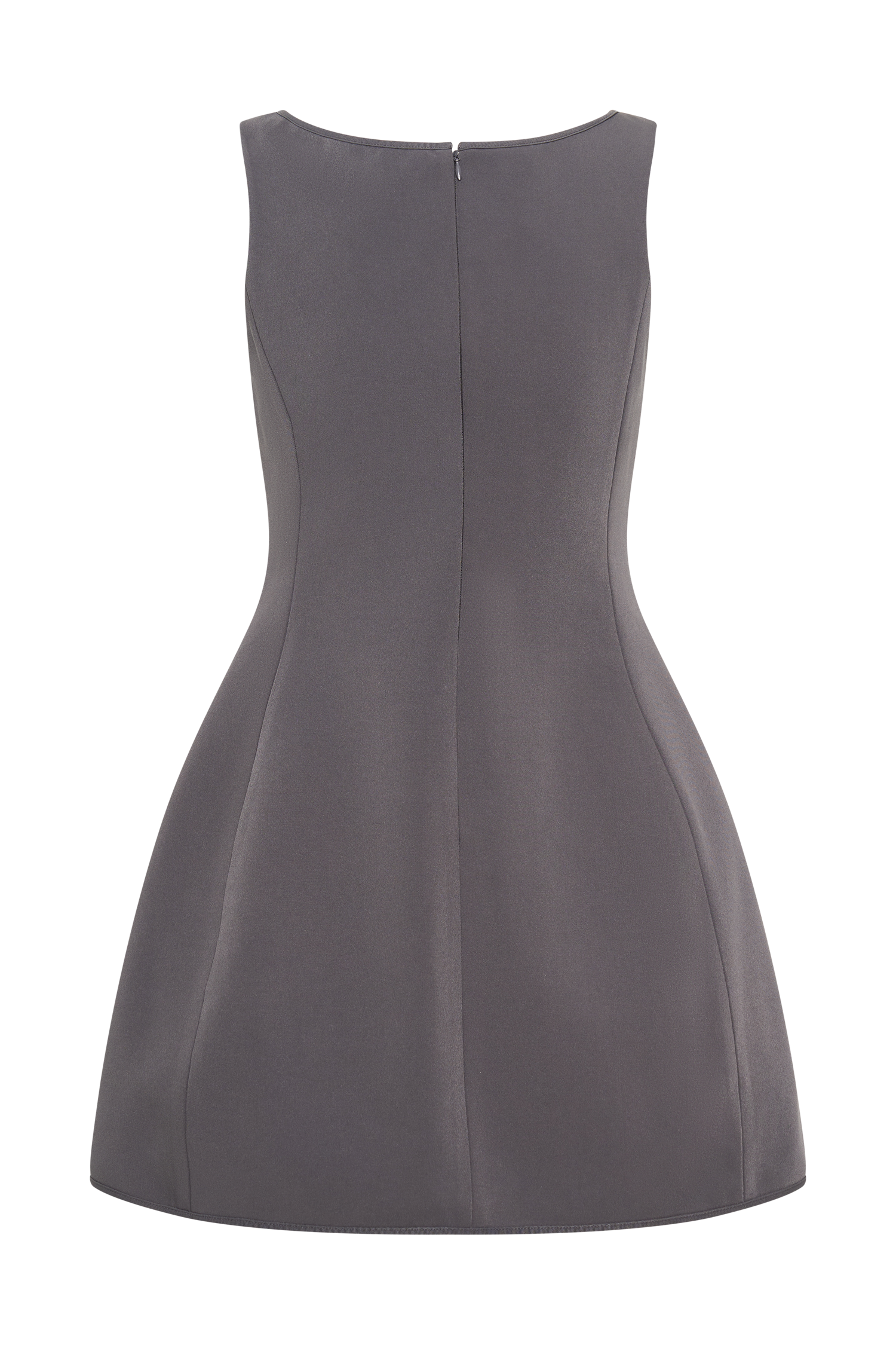 Evanna Sleeveless Suiting Mini Dress - Charcoal Grey