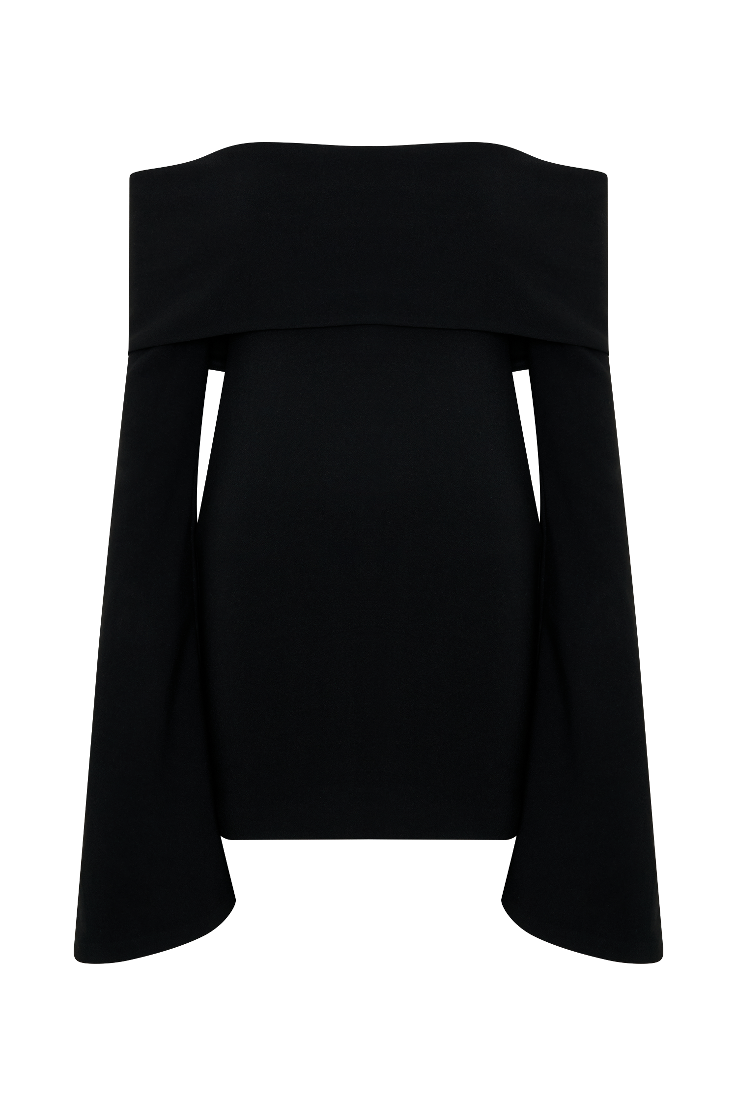 Dominique Off Shoulder Long Sleeve Mini Dress - Black
