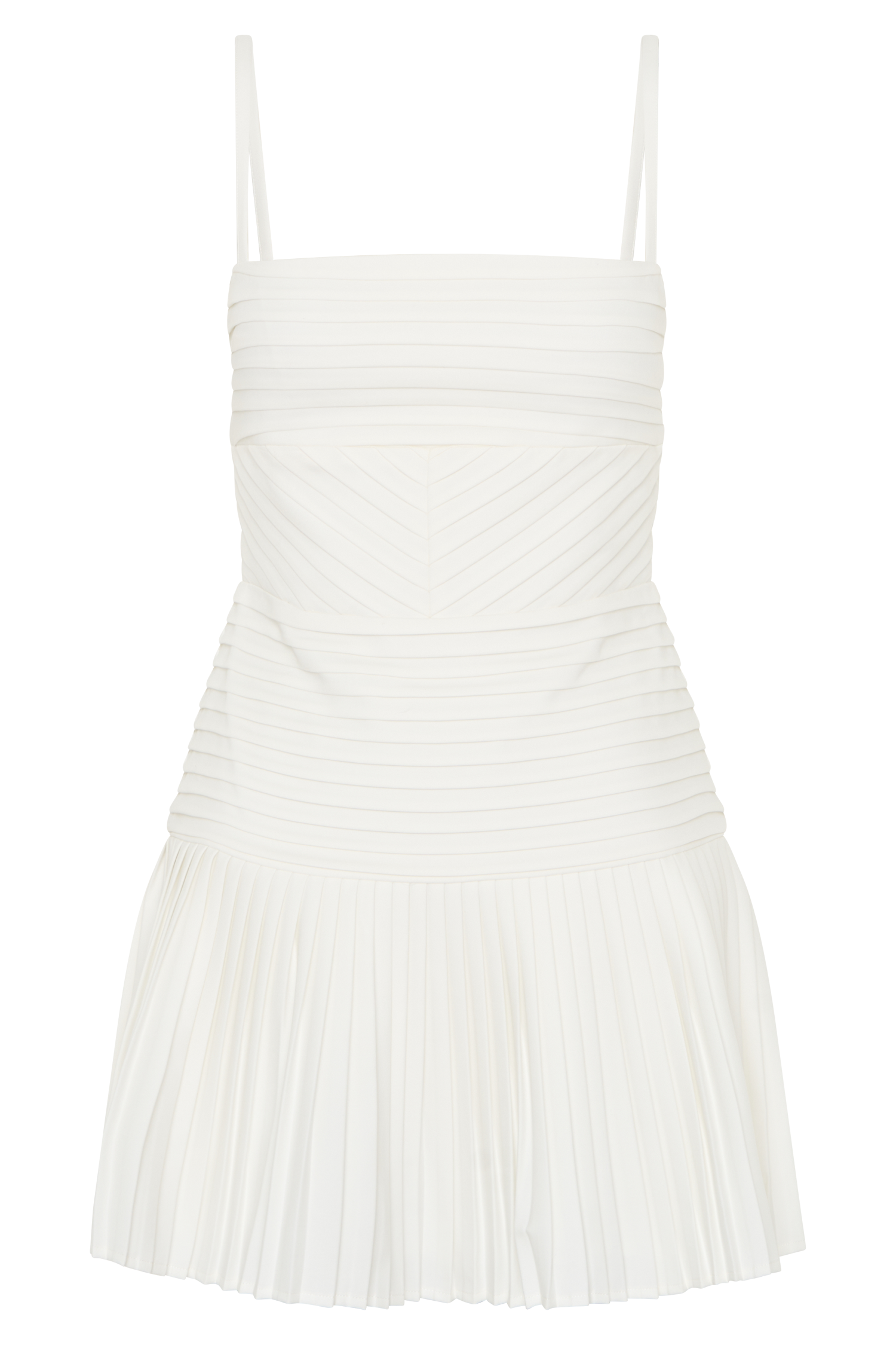Rylee Multi Pleat Mini Dress - White