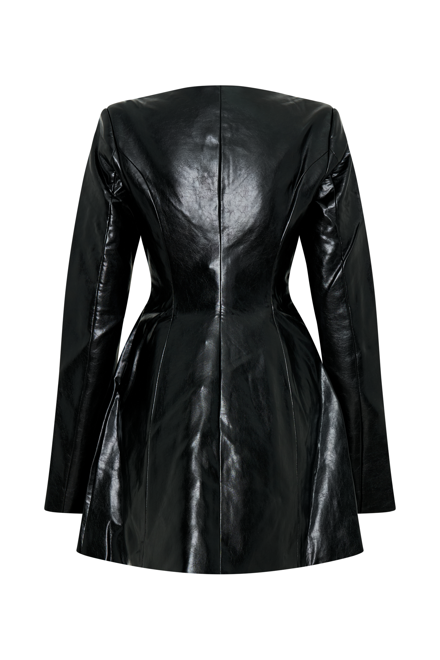 Nancy Faux Leather Mini Dress - Black