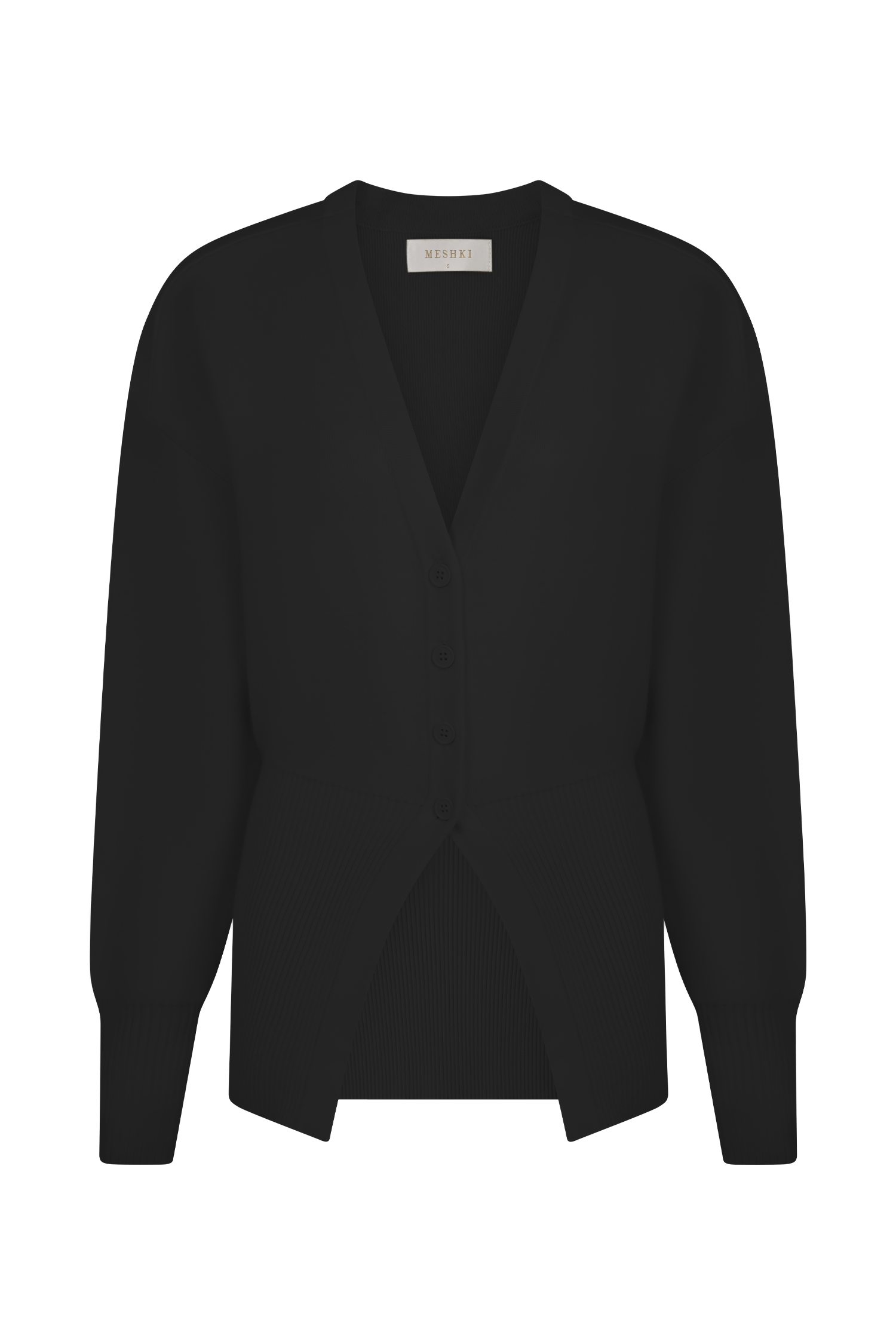 Alexia Buttoned Oversized Cardigan - Black