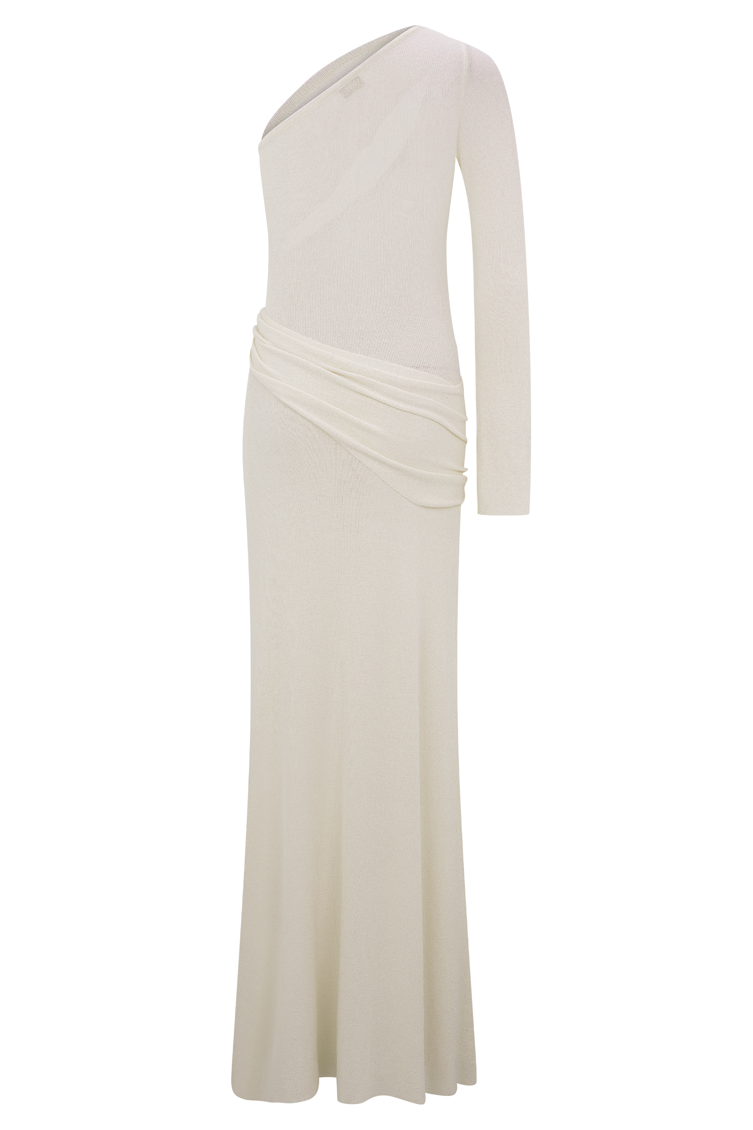 Alexius One Shoulder Knit Maxi Dress - Ivory