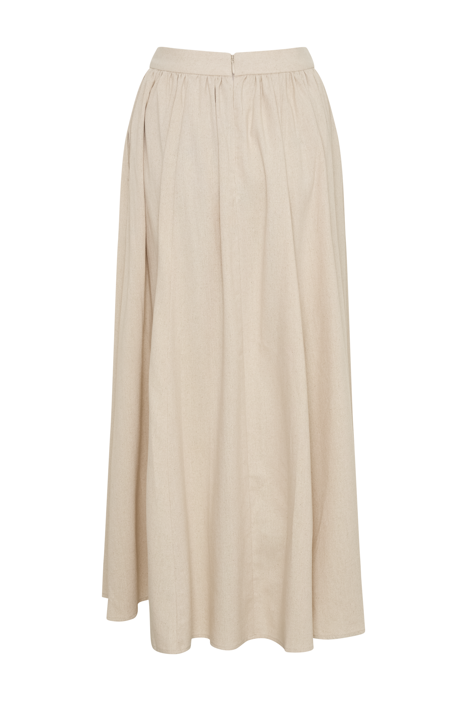 Clarence Linen A-Line Maxi Skirt - Natural