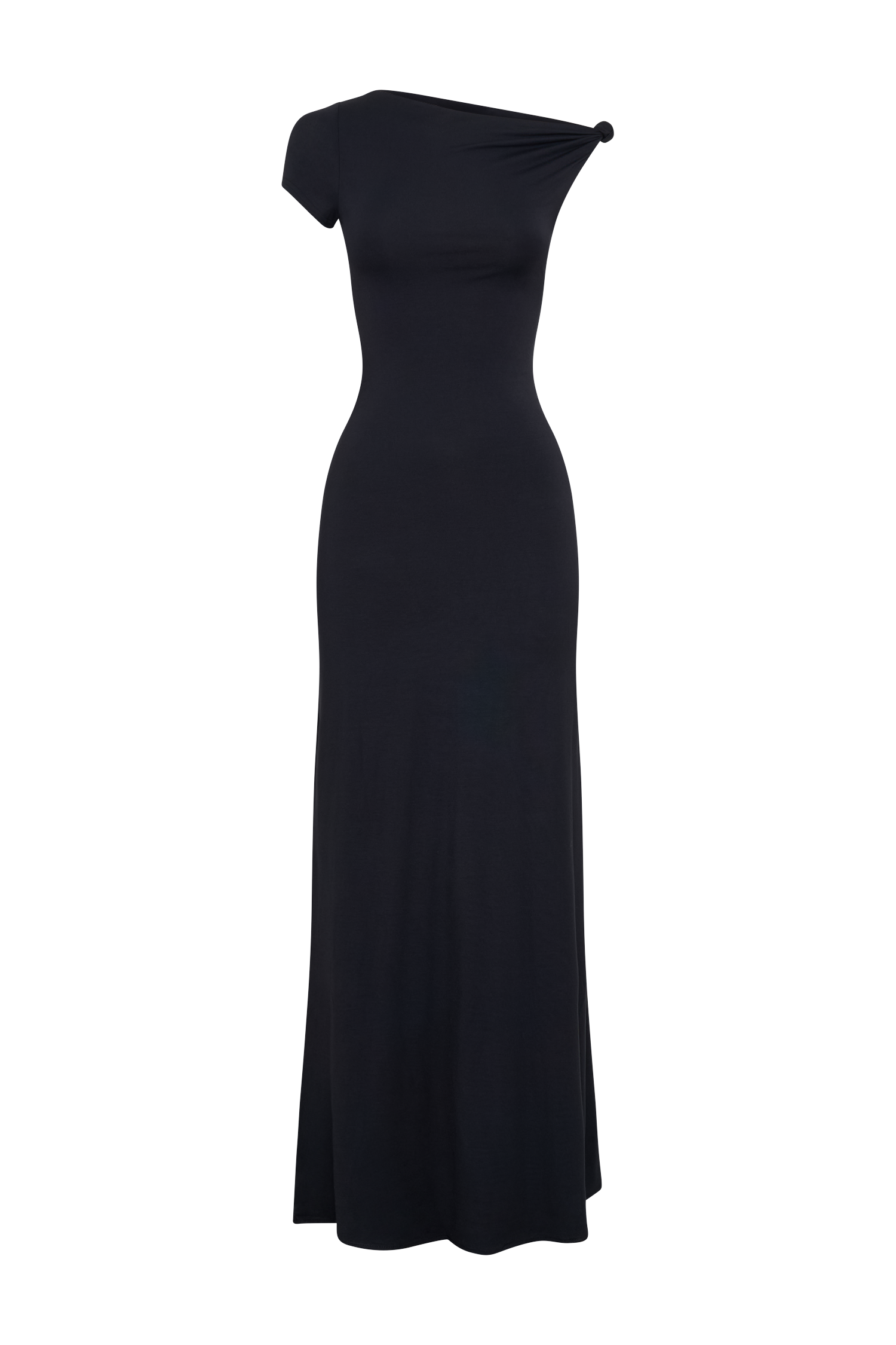 Tamsin Short Sleeve Modal Maxi Dress - Black