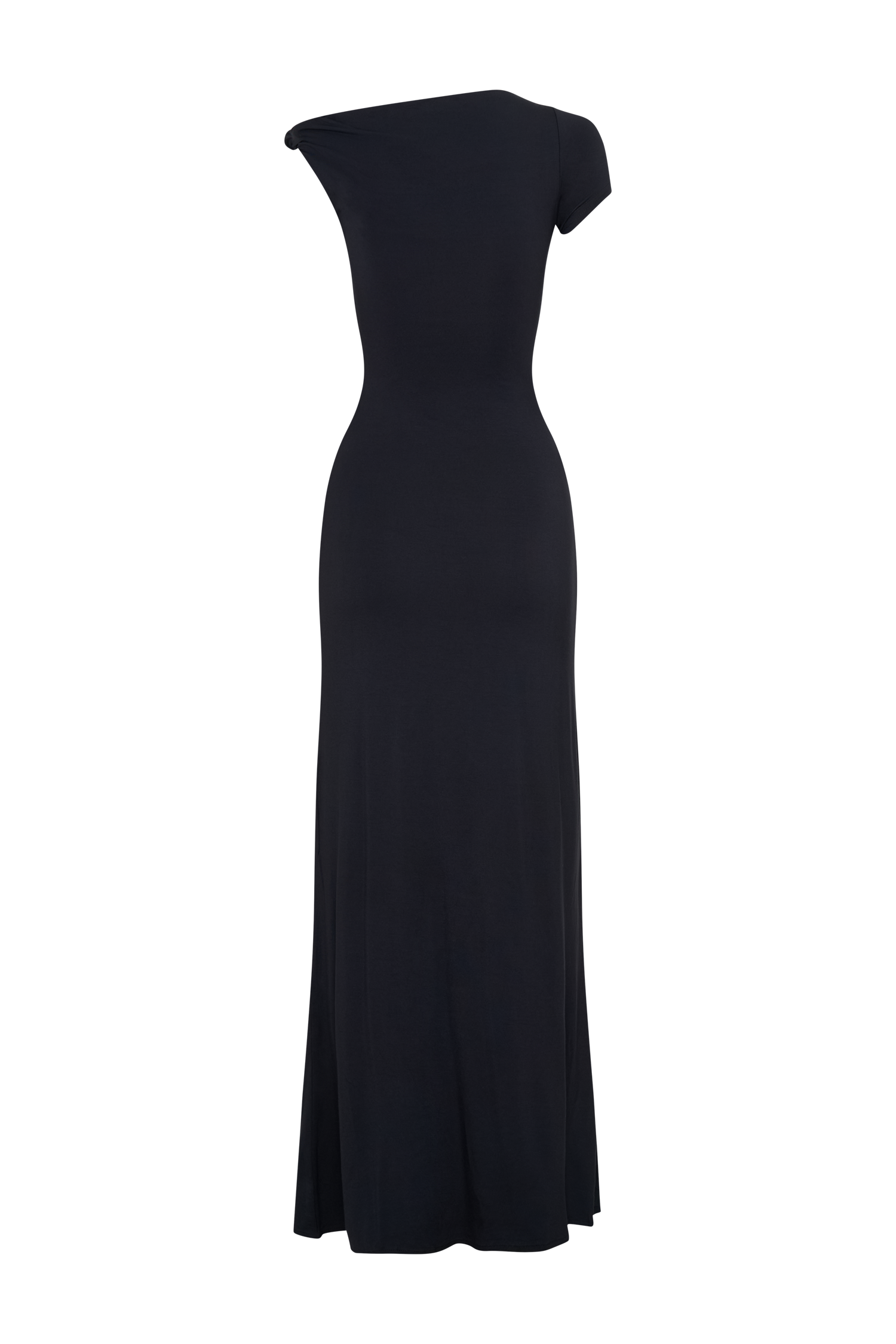 Tamsin Short Sleeve Modal Maxi Dress - Black